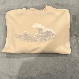 Cream colored wave sweatshirt